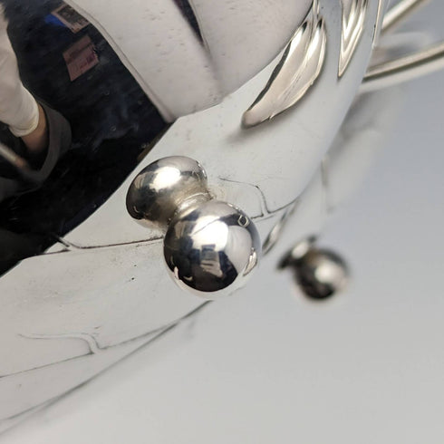 英国ヴィンテージ シルバープレート製 リーフ型ディッシュ ペア